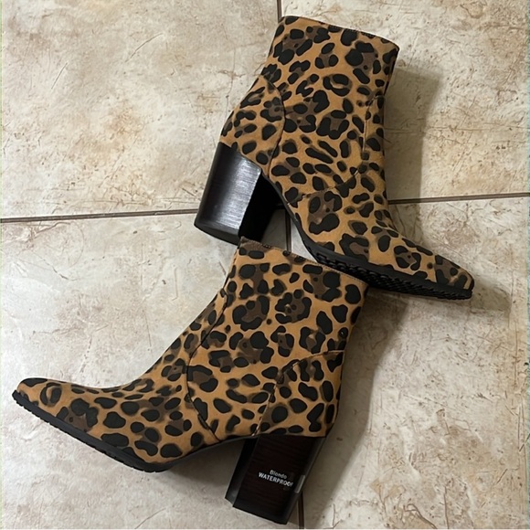Blondo Tan & Black Leopard Print Ankle Boots | Size 8M | NWOB - Picture 3 of 6